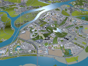 Guangzhou city China 90km 3D Модель
