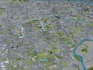 Guangzhou city China 90km 3D Модель