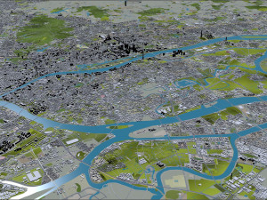 Guangzhou city China 90km 3D Модель