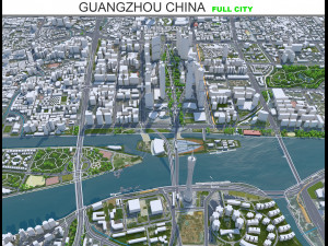 Guangzhou city China 90km 3D Model