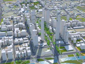 Guangzhou city China 220km 3D Model