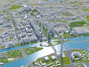 Guangzhou city China 220km Modelo 3D