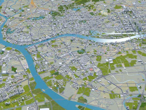 Guangzhou city China 220km 3D Model