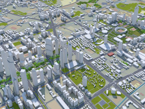Guangzhou city China 220km Modelo 3D