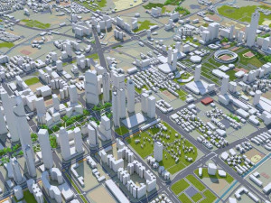 Guangzhou city China 220km 3D Model