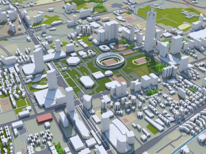 Guangzhou city China 220km 3D Model