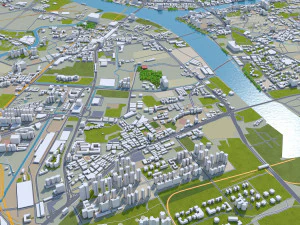 Guangzhou city China 220km 3D Model