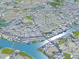 Guangzhou city China 220km 3D Model