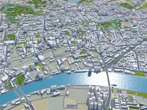 Guangzhou city China 220km 3D Model