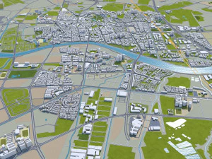 Guangzhou city China 220km 3D Model