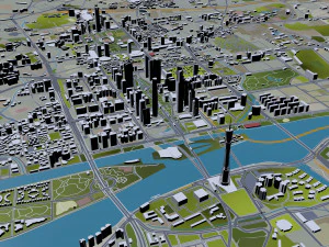 Guangzhou city China 220km 3D Model