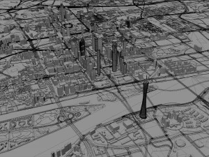 Guangzhou city China 220km 3D Model