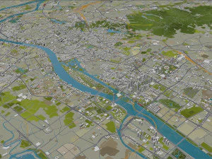 Guangzhou city China 220km 3D Model