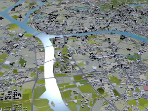 Guangzhou city China 220km 3D Model