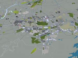 Guangzhou city China 220km 3D Model
