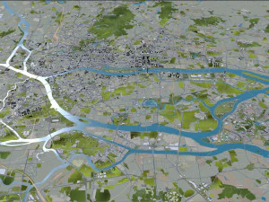 Guangzhou city China 220km 3D Model