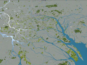 Guangzhou city China 220km 3D Model