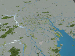 Guangzhou city China 220km 3D Model