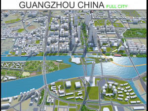 Guangzhou city China 220km 3D Model