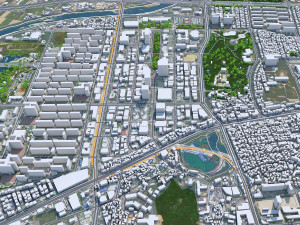 Gwangju city South Korea 45km 3D Модель