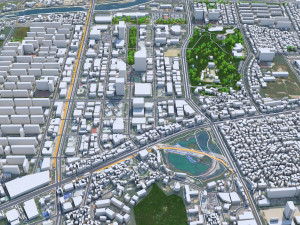 Gwangju city South Korea 45km 3D Модель
