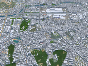 Gwangju city South Korea 45km 3D Модель