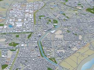 Gwangju city South Korea 45km 3D Модель