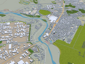 Gwangju city South Korea 45km 3D Модель