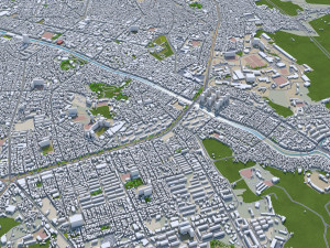 Gwangju city South Korea 45km 3D Модель