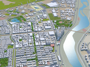 Gwangju city South Korea 45km 3D Модель