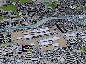 Gwangju city South Korea 45km 3D Модель