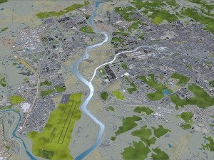 Gwangju city South Korea 45km 3D Модель
