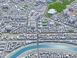 Gwangju city South Korea 45km 3D Модель