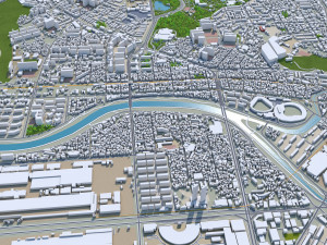 Gwangju city South Korea 45km 3D Модель