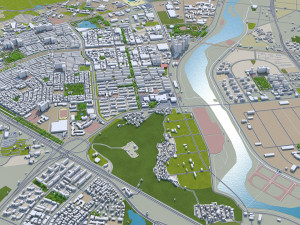 Gwangju city South Korea 45km 3D Модель
