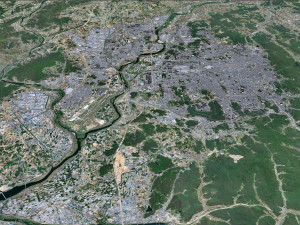 Gwangju city South Korea 45km 3D Модель
