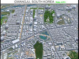 Gwangju city South Korea 45km 3D Model