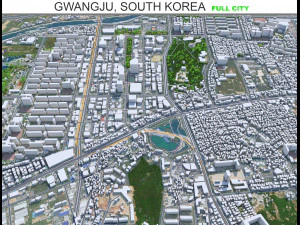 Città di Gwangju Corea del Sud 45 km Modello 3D
