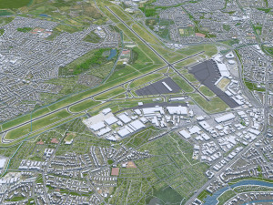 Hamburg city Germany 50km 3Dモデル