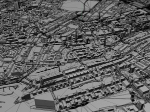 Hamburg city Germany 50km 3Dモデル