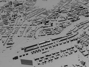 Hamburg city Germany 50km 3Dモデル