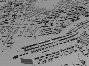 Hamburg city Germany 50km 3D Model