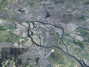 Hamburg city Germany 50km 3D Model