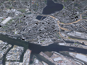 Hamburg city Germany 50km 3Dモデル