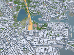 Helsinki city Finland 50km 3D Model