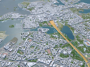 Helsinki city Finland 50km 3D Model