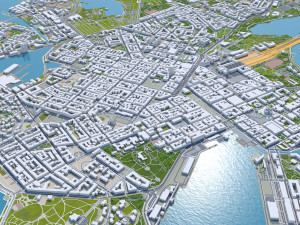 Helsinki city Finland 50km 3D Model