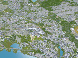 Helsinki city Finland 50km 3D Model