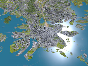 Helsinki city Finland 50km 3D Model