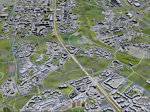 Helsinki city Finland 50km 3D Model